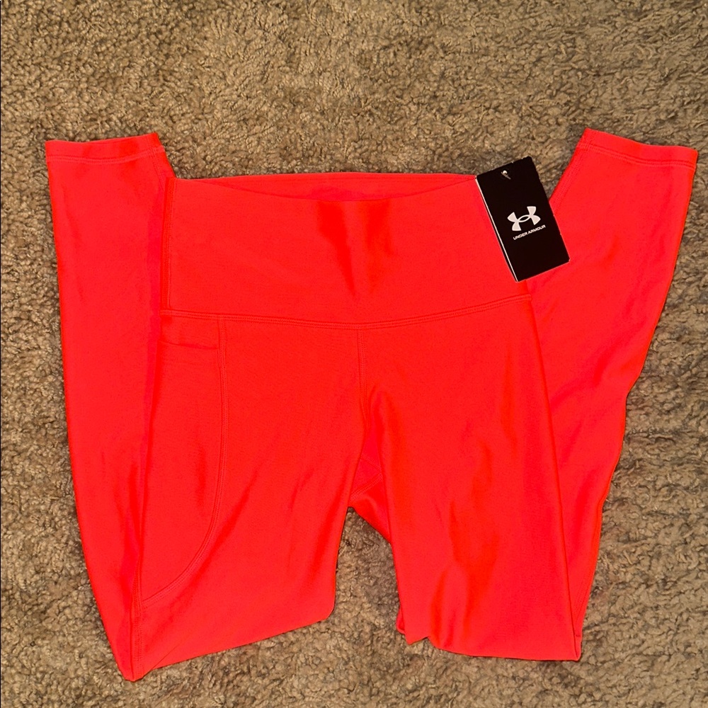 NWT Under Armour Fluorescent Pink/Orange Compression Leggings (XS)